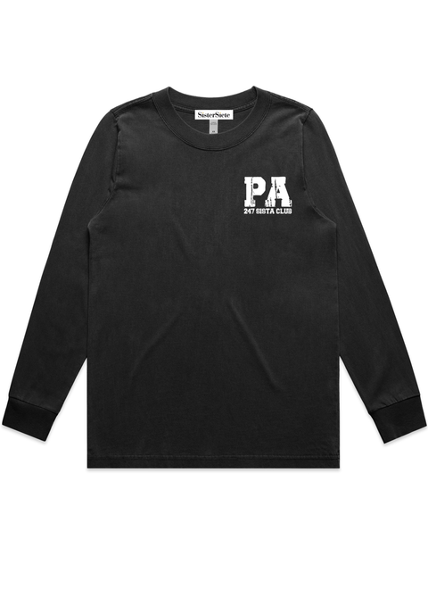 PA Padel Addict Faded Black L/Sleeve Tee