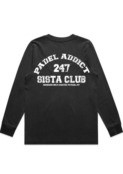 PA Padel Addict Faded Black L/Sleeve Tee