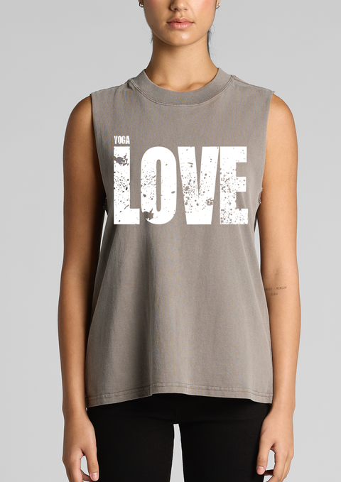YOGA LOVE Faded Grey Tank