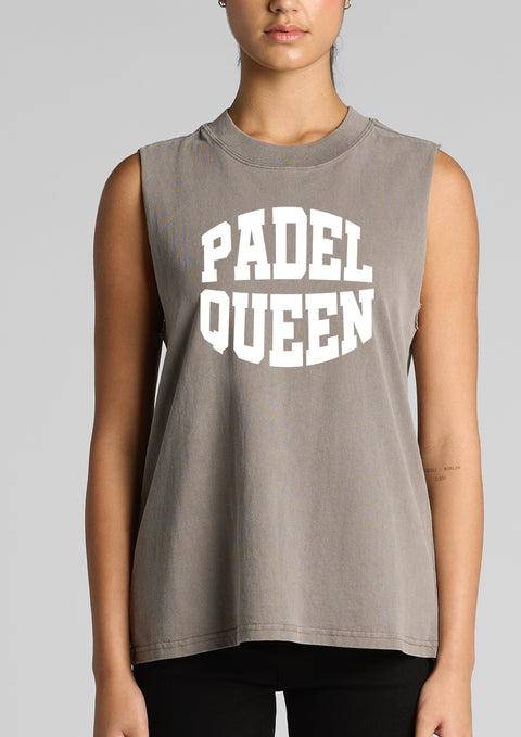 Padel Queen Faded Grey Tank