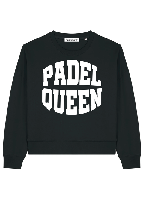 PADEL QUEEN Black Relaxed Fit Sweatshirt