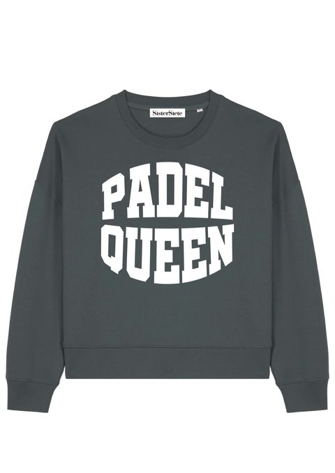 PADEL QUEEN Grey Relaxed Fit Sweatshirt