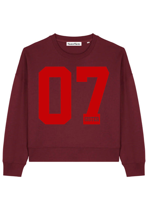 Relaxed Fit Burgundy Red 07 Sweatshirt