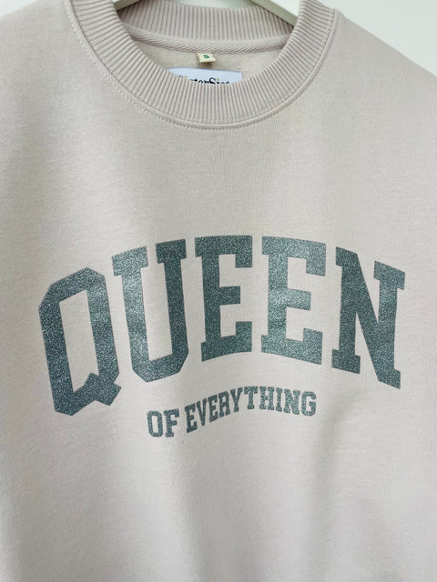 Queen Of Everything Light Rose Oversized Sweatshirt