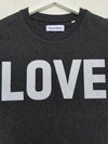 Dark Grey Silver Glitter LOVE Print Relaxed fit T-Shirt