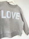 Grey Silver Glitter LOVE Oversized Sweatshirt