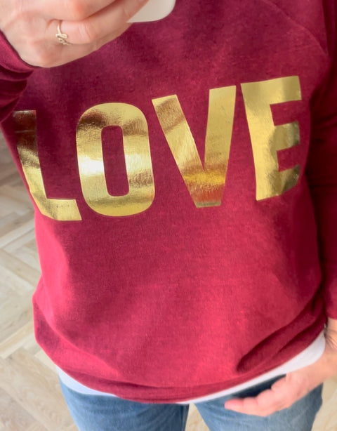 Red and Gold LOVE Sweatshirt