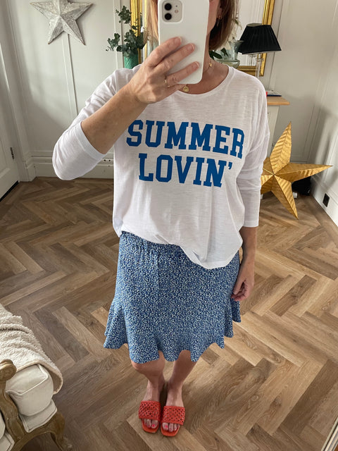 Summer Lovin' Long Sleeve White T-Shirt
