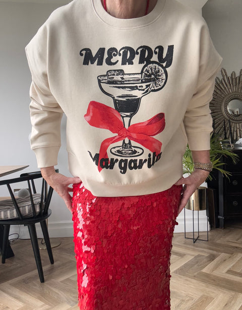 Merry Margarita Relaxed Fit Natural Sweatshirt