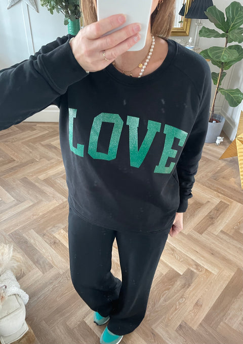 Black and Green LOVE Sweatshirt