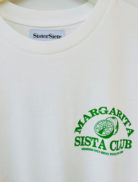 Margarita SISTA CLUB Round Neck Off White Tee