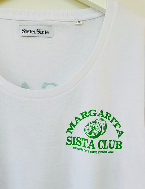 Margarita SISTA Club White Scoop Neck Tee