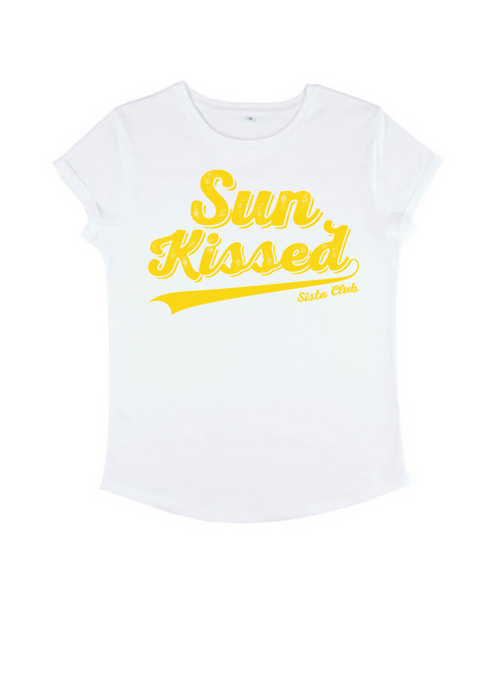 Sun KIssed White Slim Fit Tee