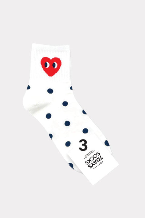 White Spotted LOVE Sock.