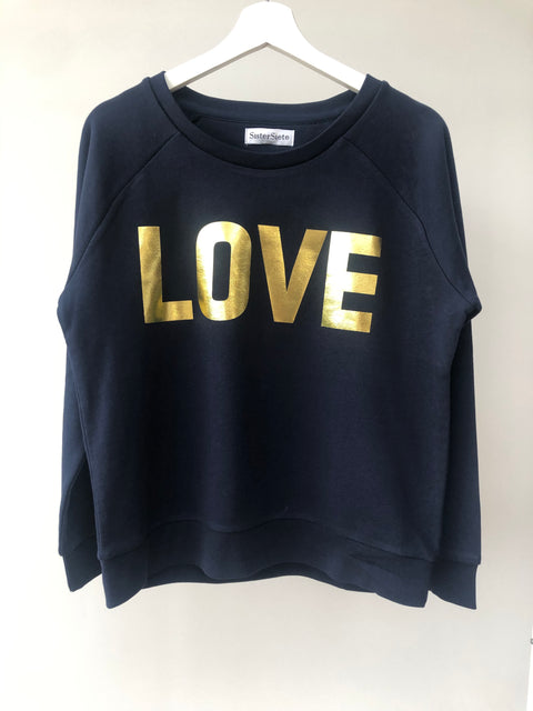 Navy Love Relaxed Fit Sweatshirt