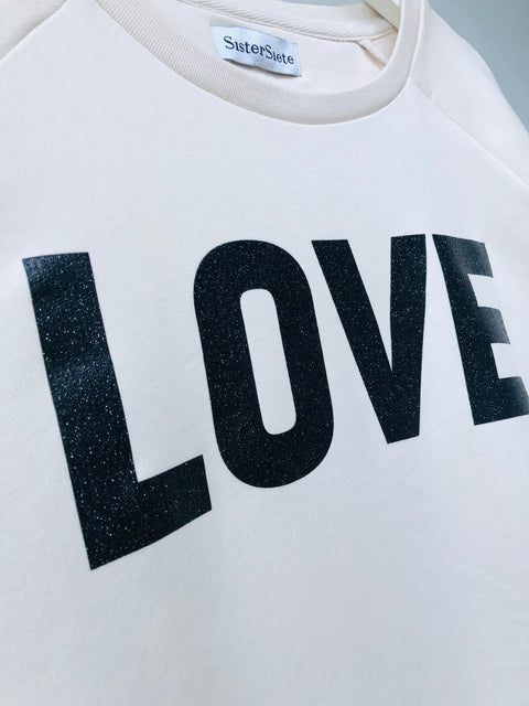 Love Vintage White Relaxed Fit Sweatshirt