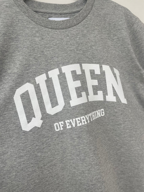 Queen Of Everything Grey Oversized T-Shirt