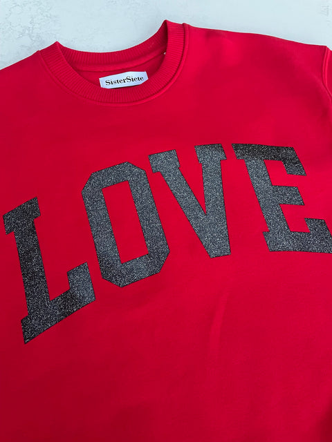 Red Love Oversized Sweatshirt