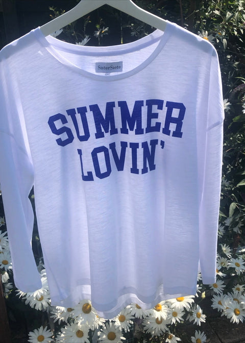 Summer Lovin' Long Sleeve White T-Shirt