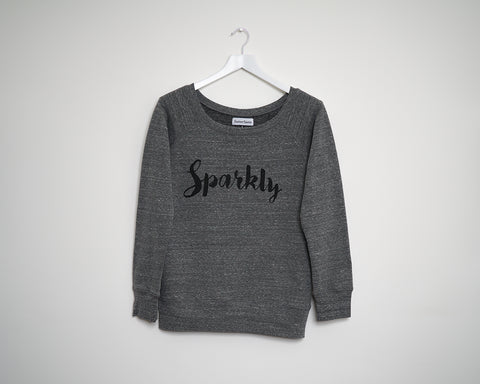 Sparkly Wide Neck Sweat Top