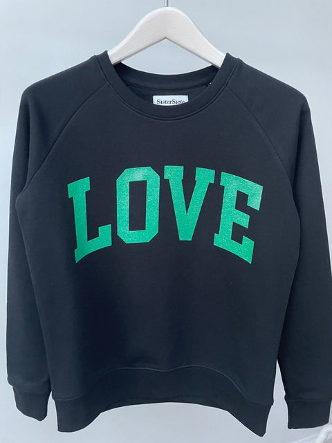 Black and Green LOVE Sweatshirt - Sister Siete
