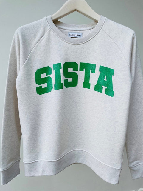 Cream Heather Grey Sista Sweatshirt - Sister Siete