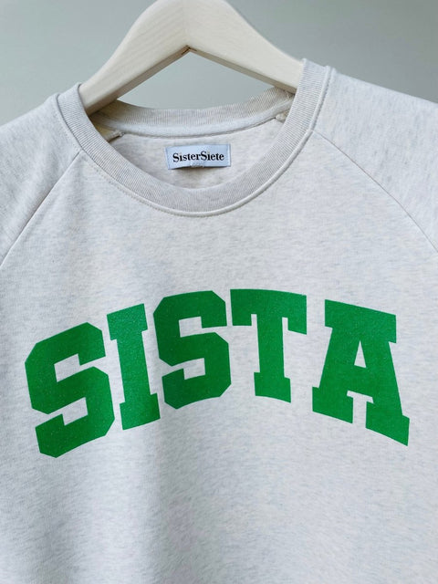Cream Heather Grey Sista Sweatshirt - Sister Siete