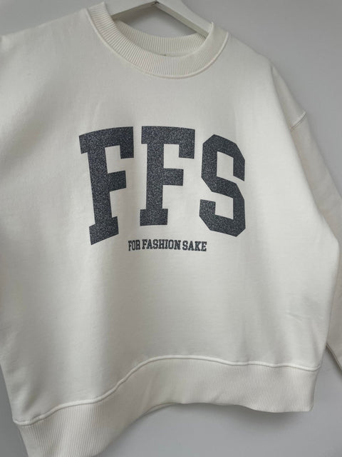 FFS..... For Fashion Sake Off White Oversized Sweatshirt - Sister Siete